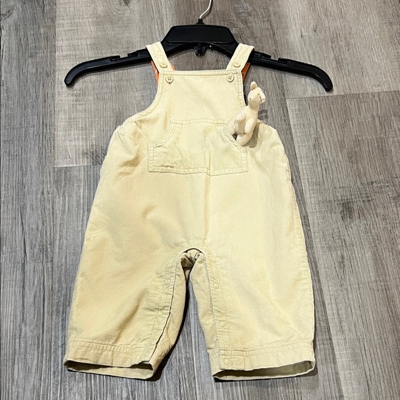 Gymboree Other - HTF Gymboree Vintage Kangaroo print overalls with stuffed kangaroo size 3-6M